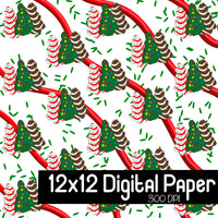 Christmas Cakes Digital Paper