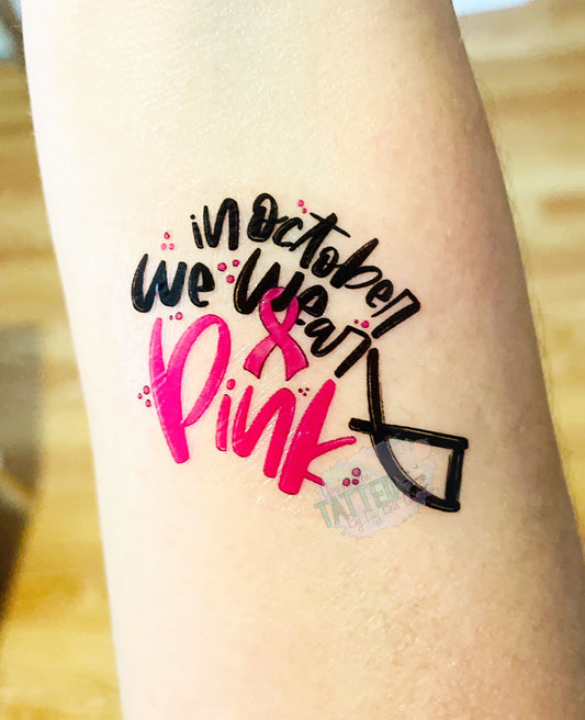 In October We Wear Pink Tattoos - Sheet of 35