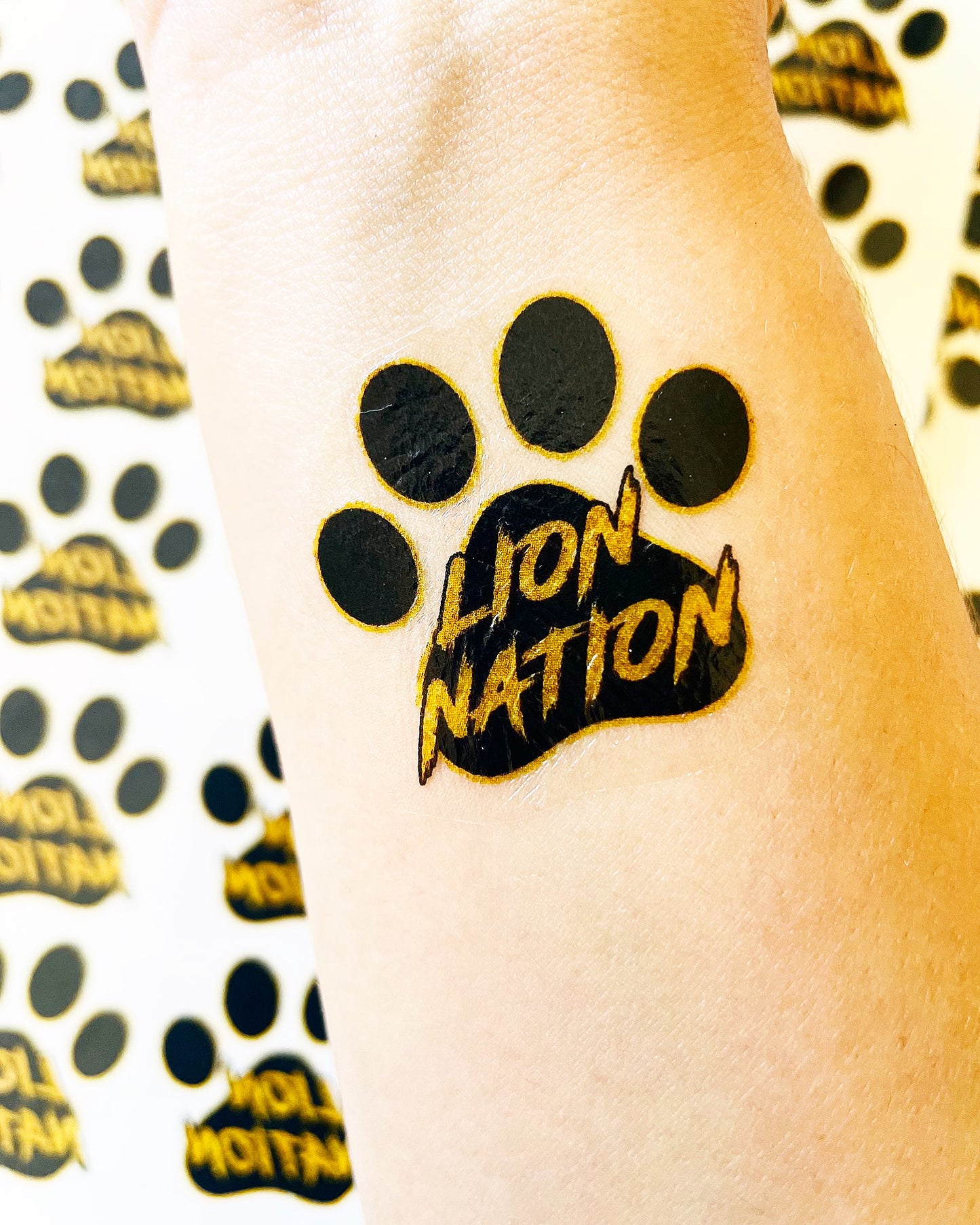 Team Nation Paw Print Tattoos - Sheet of 35 Tattoos
