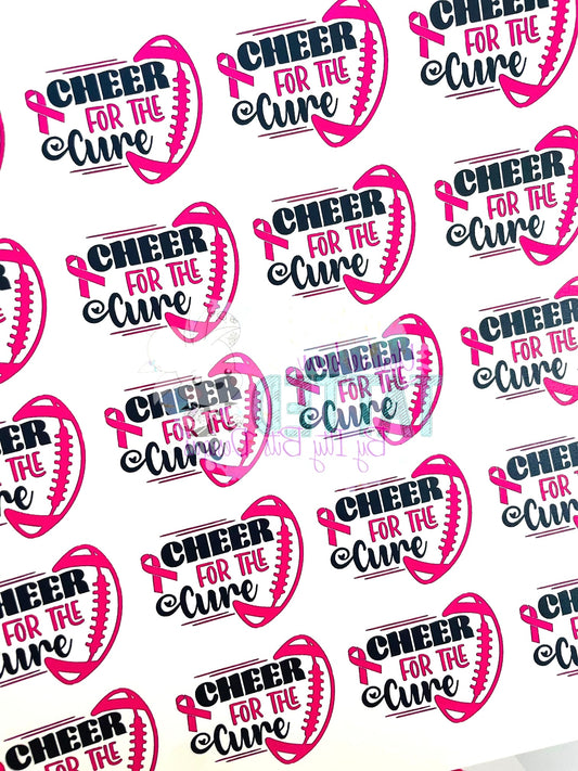 Cheer for the Cure Football Tattoos - Sheet of 25