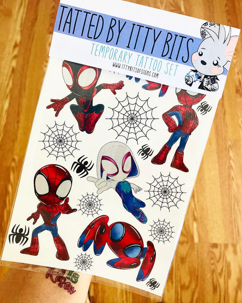 Spidey & Friends Tatted Tattoo Set