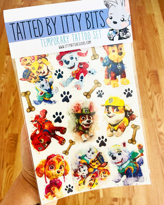 Patrol Pups Tatted Tattoo Set